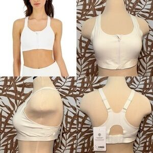 Athleta women's empower II train sports white bra A-C cups size M NWT